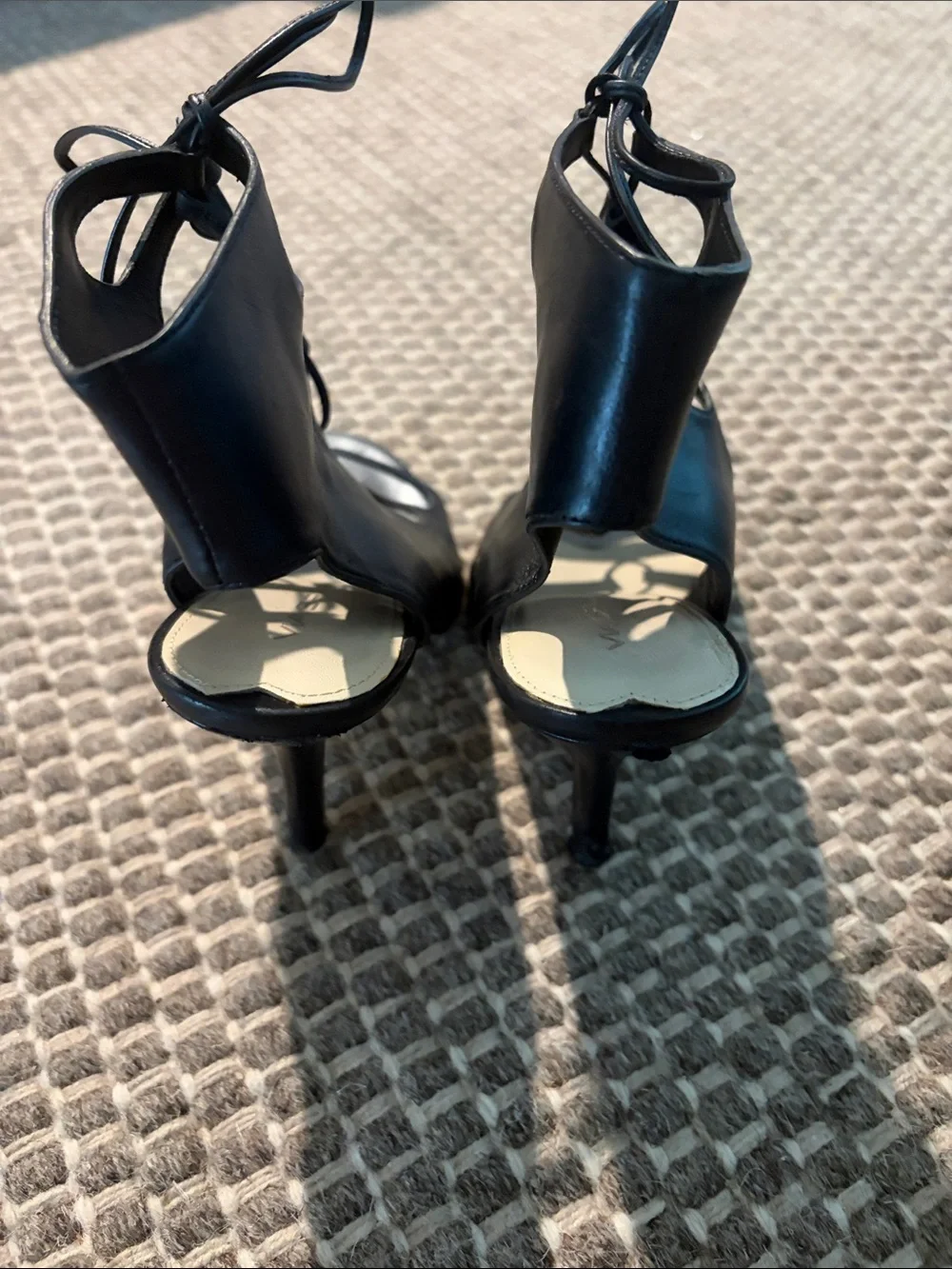 Via Spiga Black Gladiator Heels